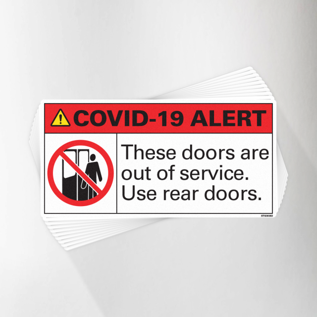 Doors Out of Service Covid-19 Decal Pack