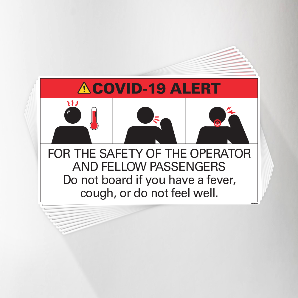 Do Not Board with Symptoms Covid-19 Decal Pack