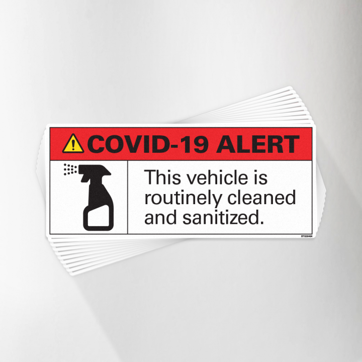 This Vehicle is Cleaned and Sanitized Covid-19 Decal Pack