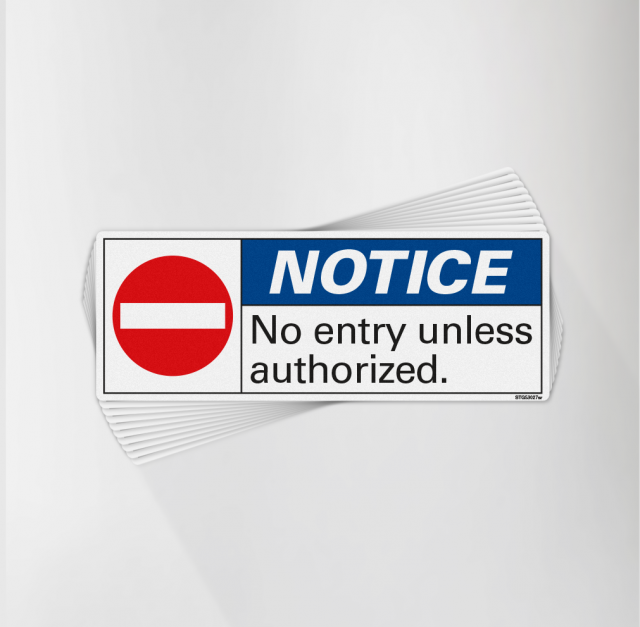 No Entry Unless Authorized Decal Pack