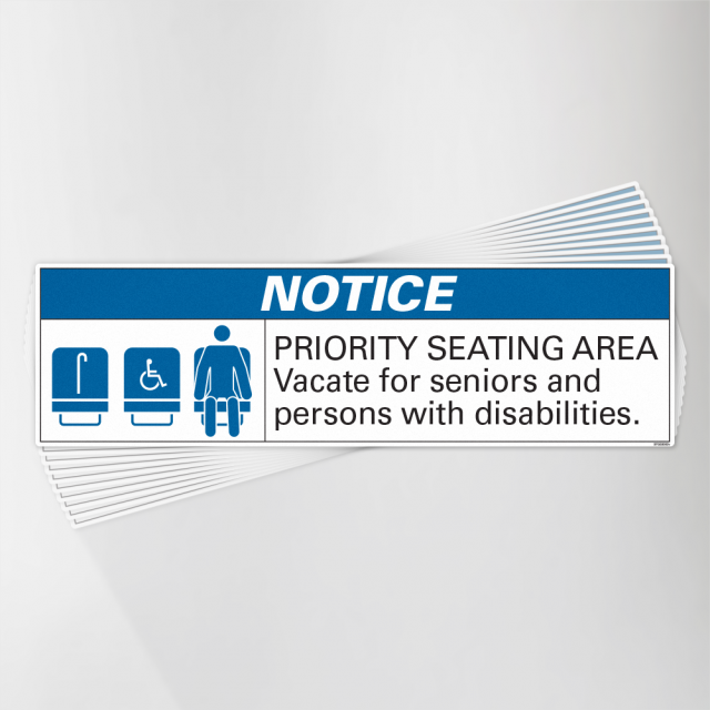 Priority Seating for Senior and Persons with Disabilities Decal Pack