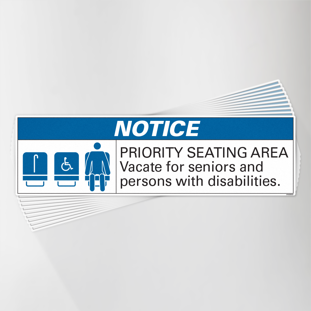 Priority Seating for Senior and Persons with Disabilities Decal Pack