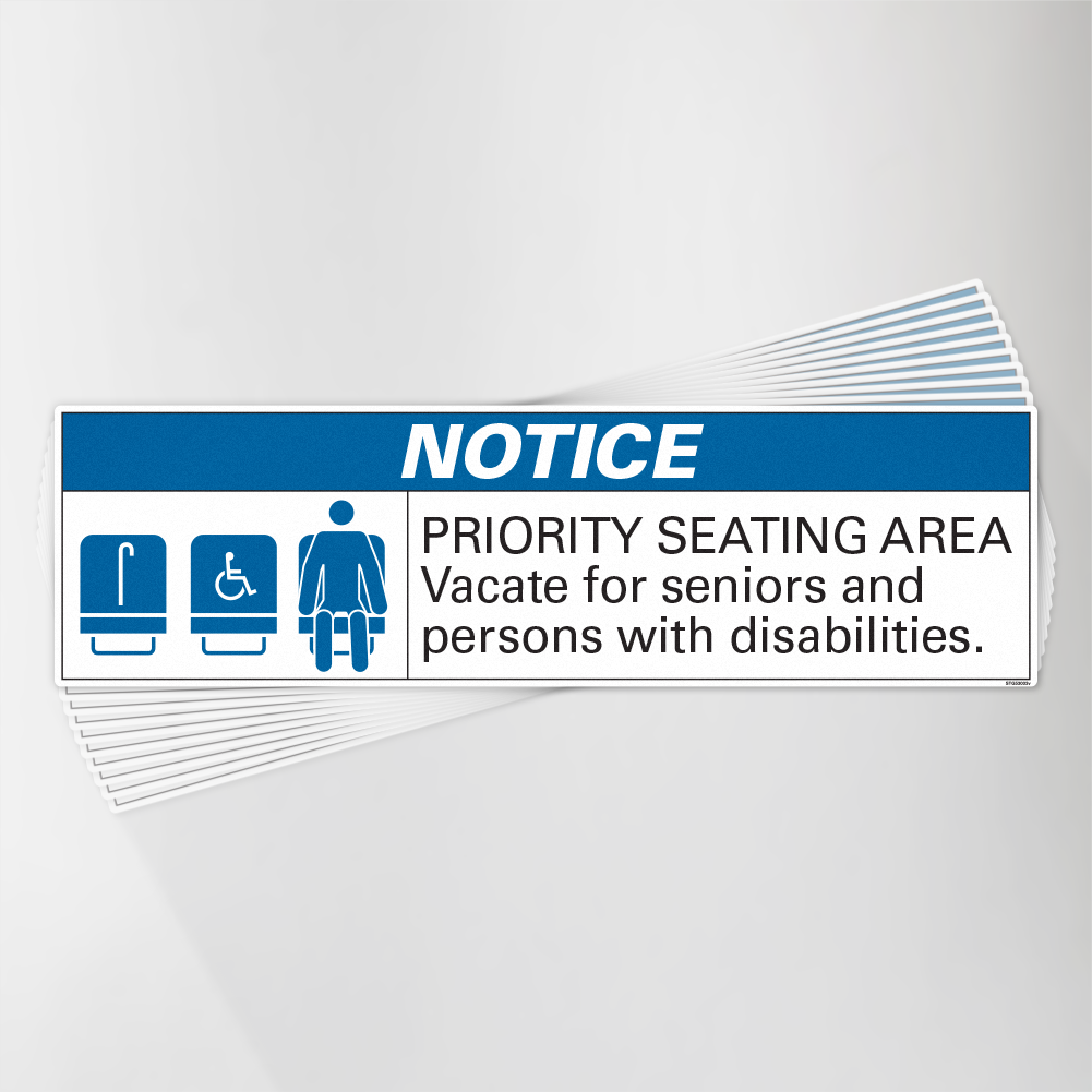 Priority Seating For Seniors And Persons With Disabilities Decal Pack