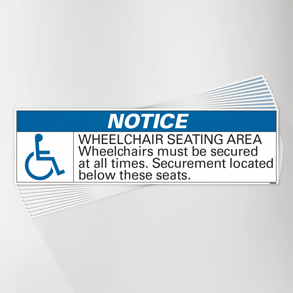 Wheelchair Seating Area Decal Pack