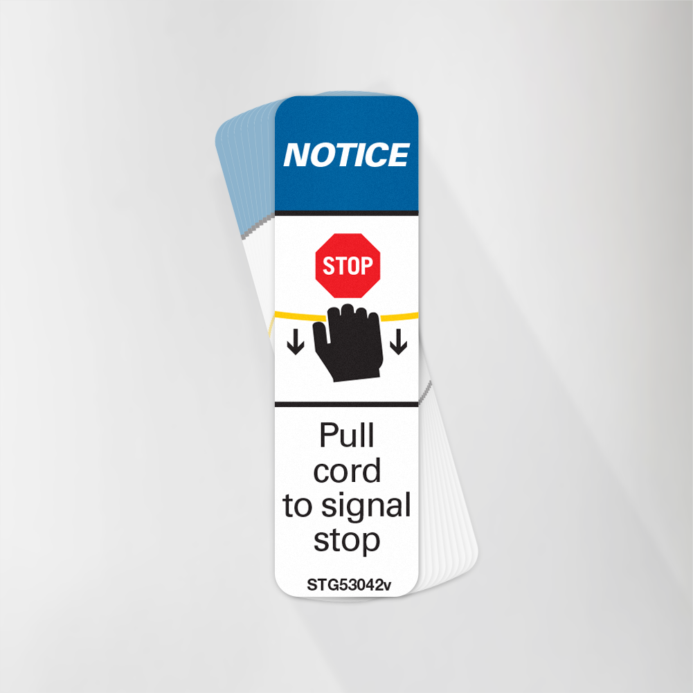 Pull Cord to Signal Stop Decal Pack