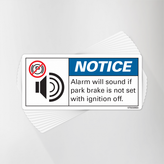 Parking Brake Alarm Decal Pack