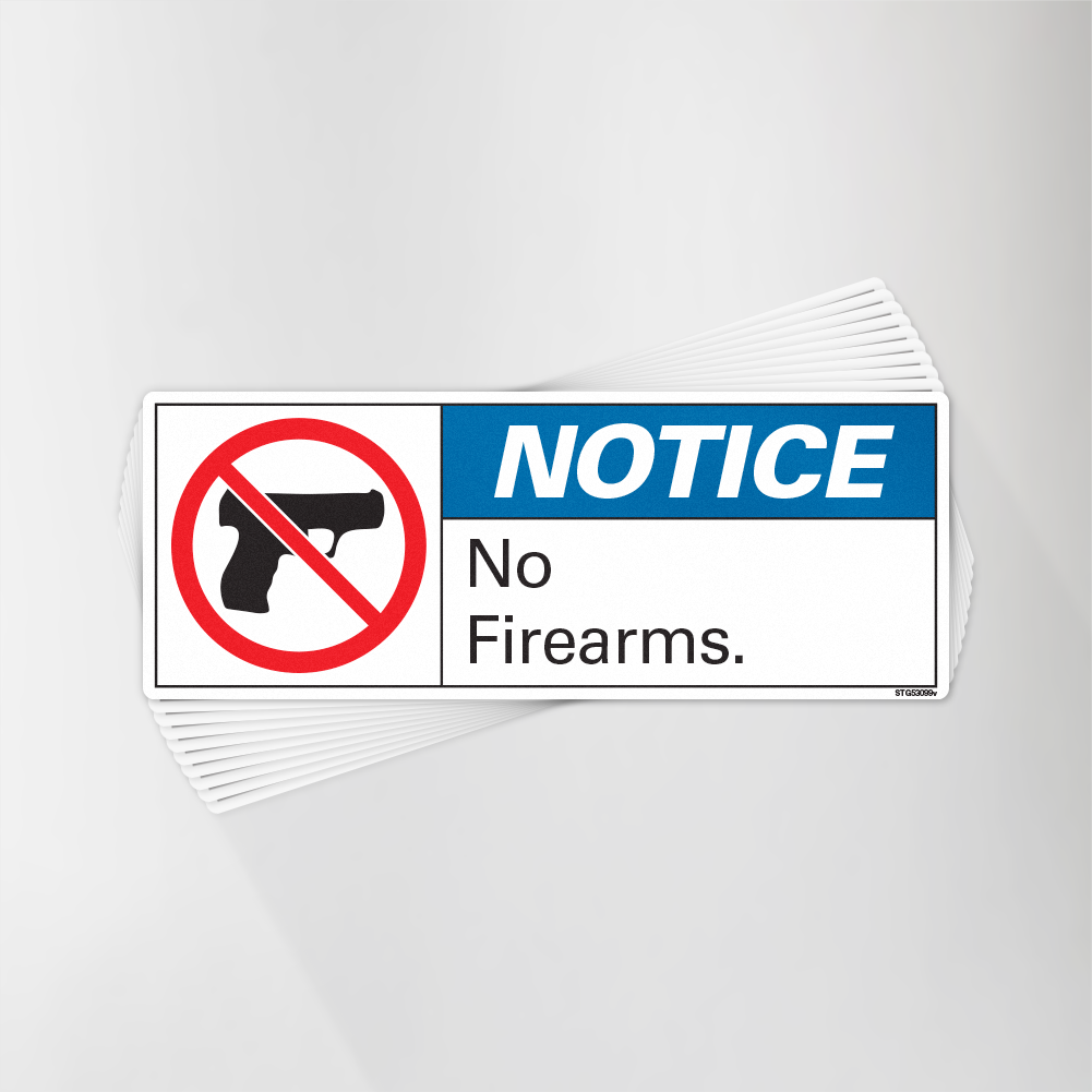 No Fire Arms Decal Pack