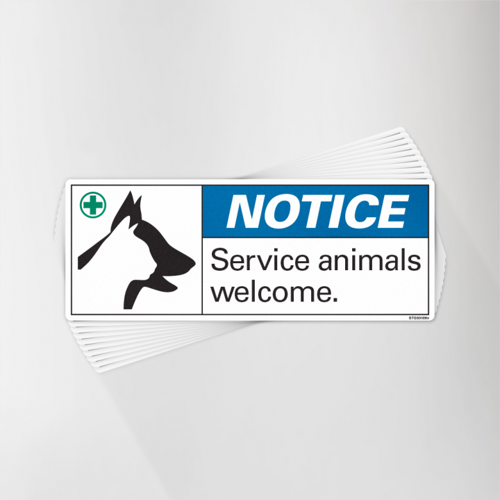 Notice: Service animals welcome