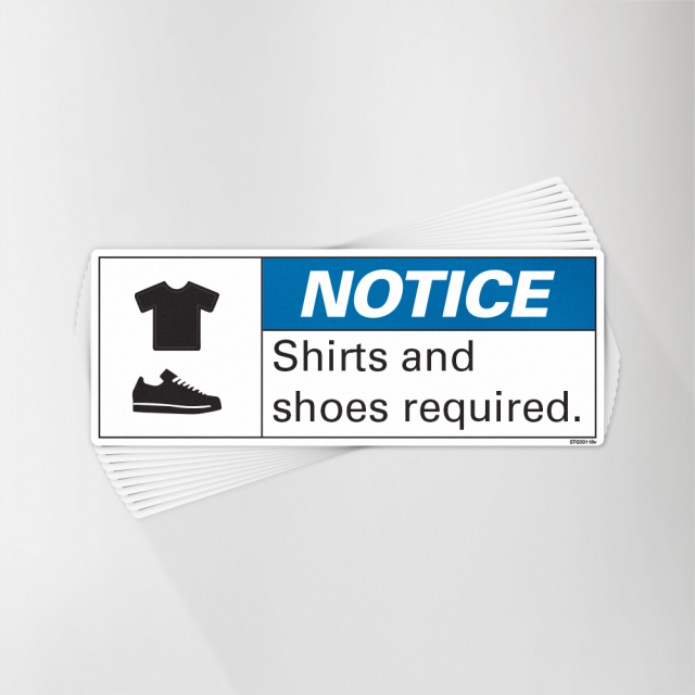 Shirt and Shoes Required Decal