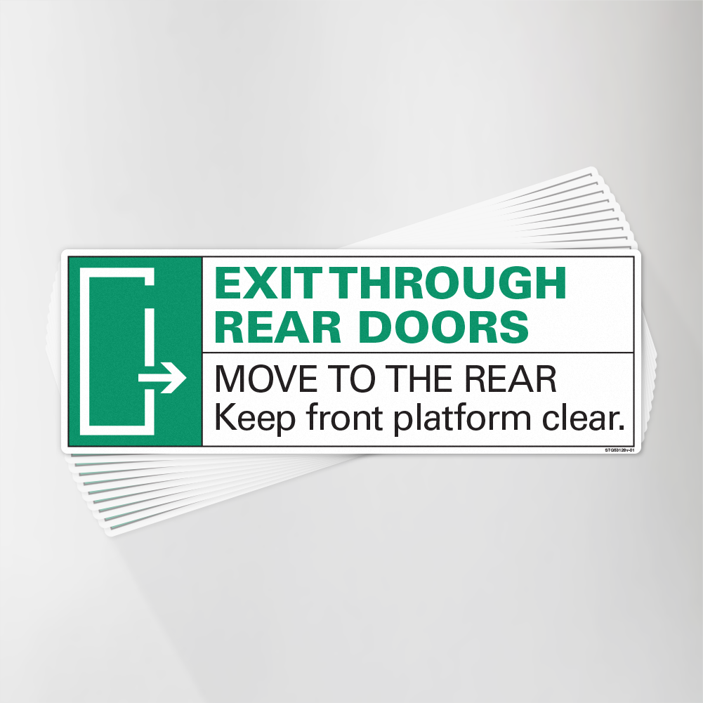 Exit Through Rear Right Arrow Decal Pack