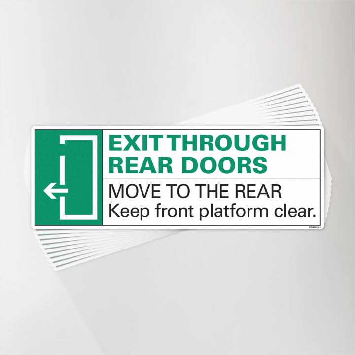 Exit Through Rear Left Arrow Decal Pack