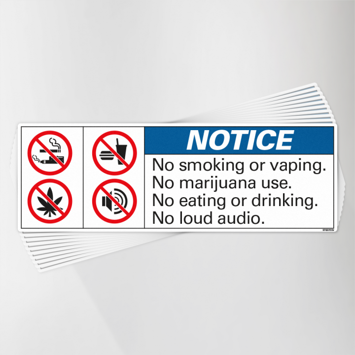 No Smoking / Vaping / Marijuana / Eating / Audio Decal Pack