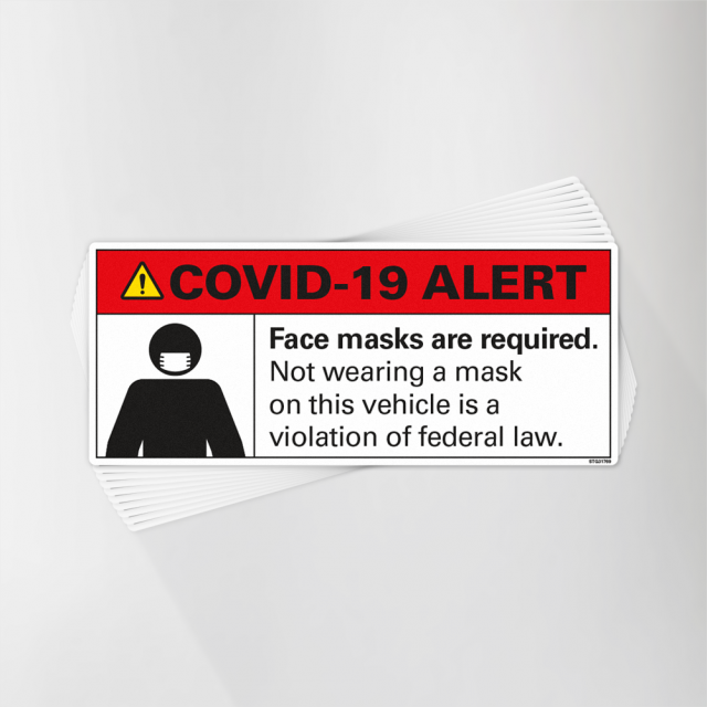 Face Masks are Required by Federal Law Covid-19 Decal Pack