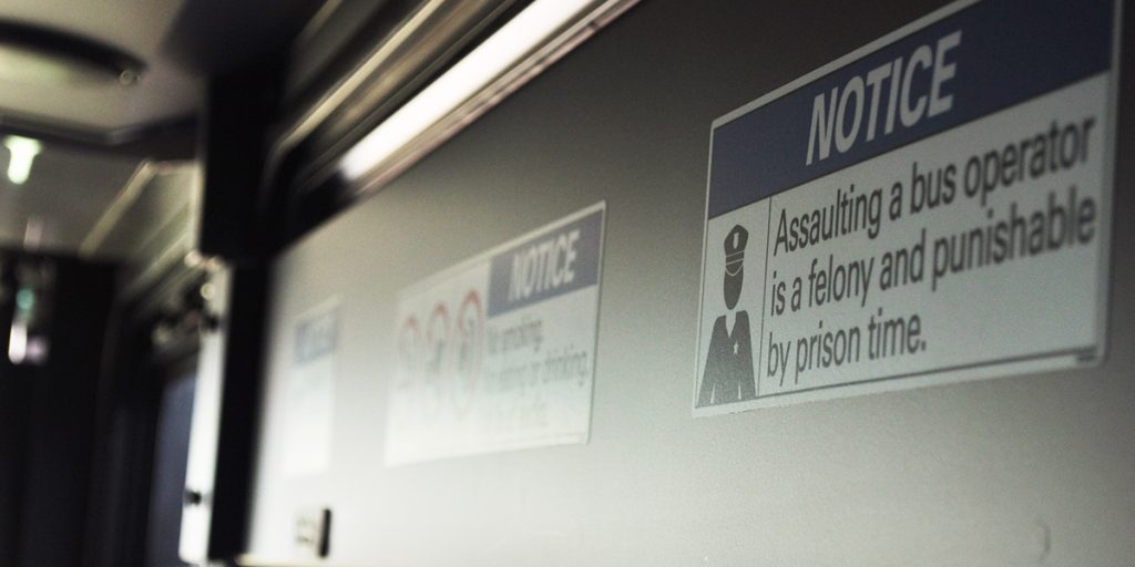 Safety decals developed by Seifert Graphics supporting transit agencies
