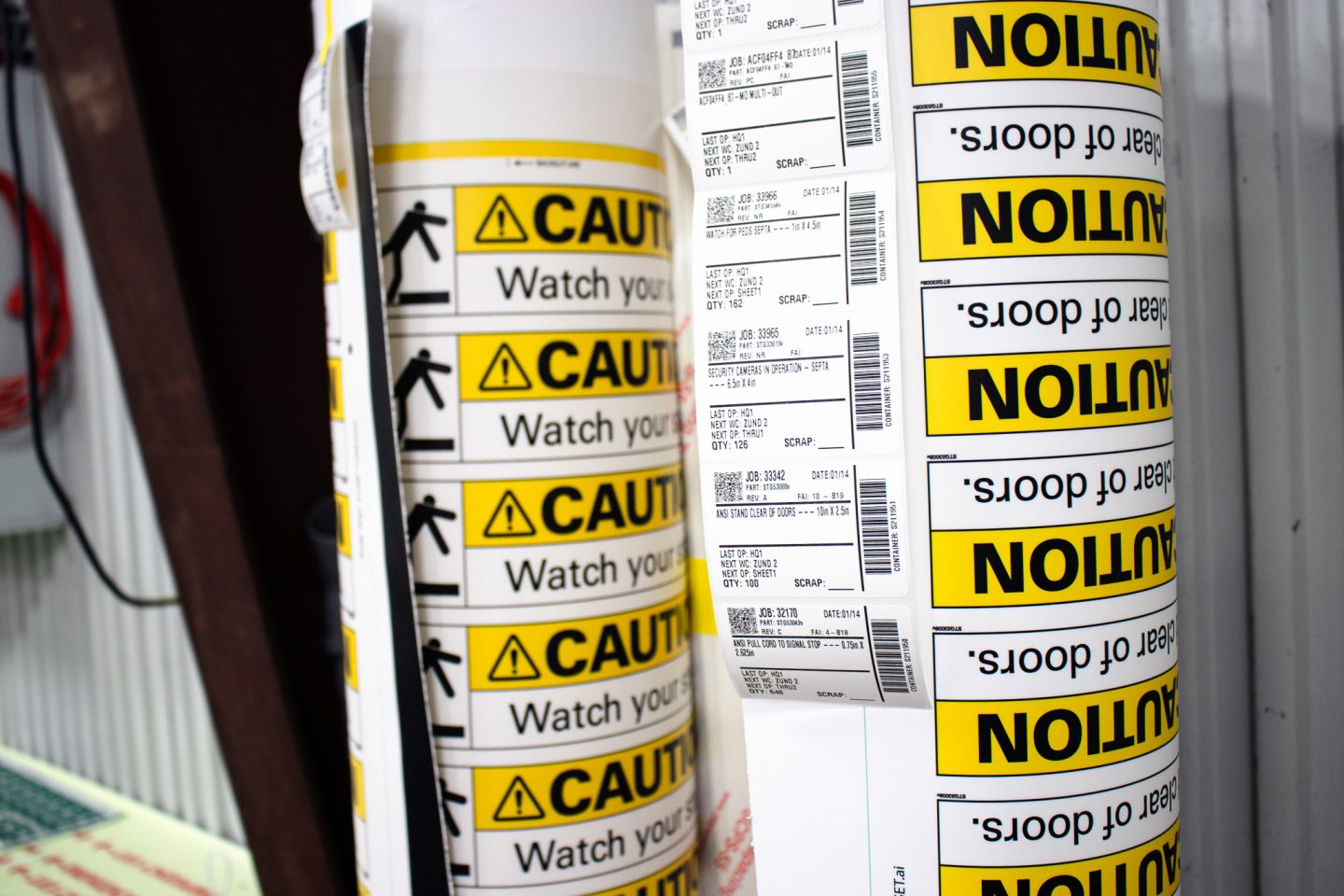 Seifert Transit Graphics caution decals