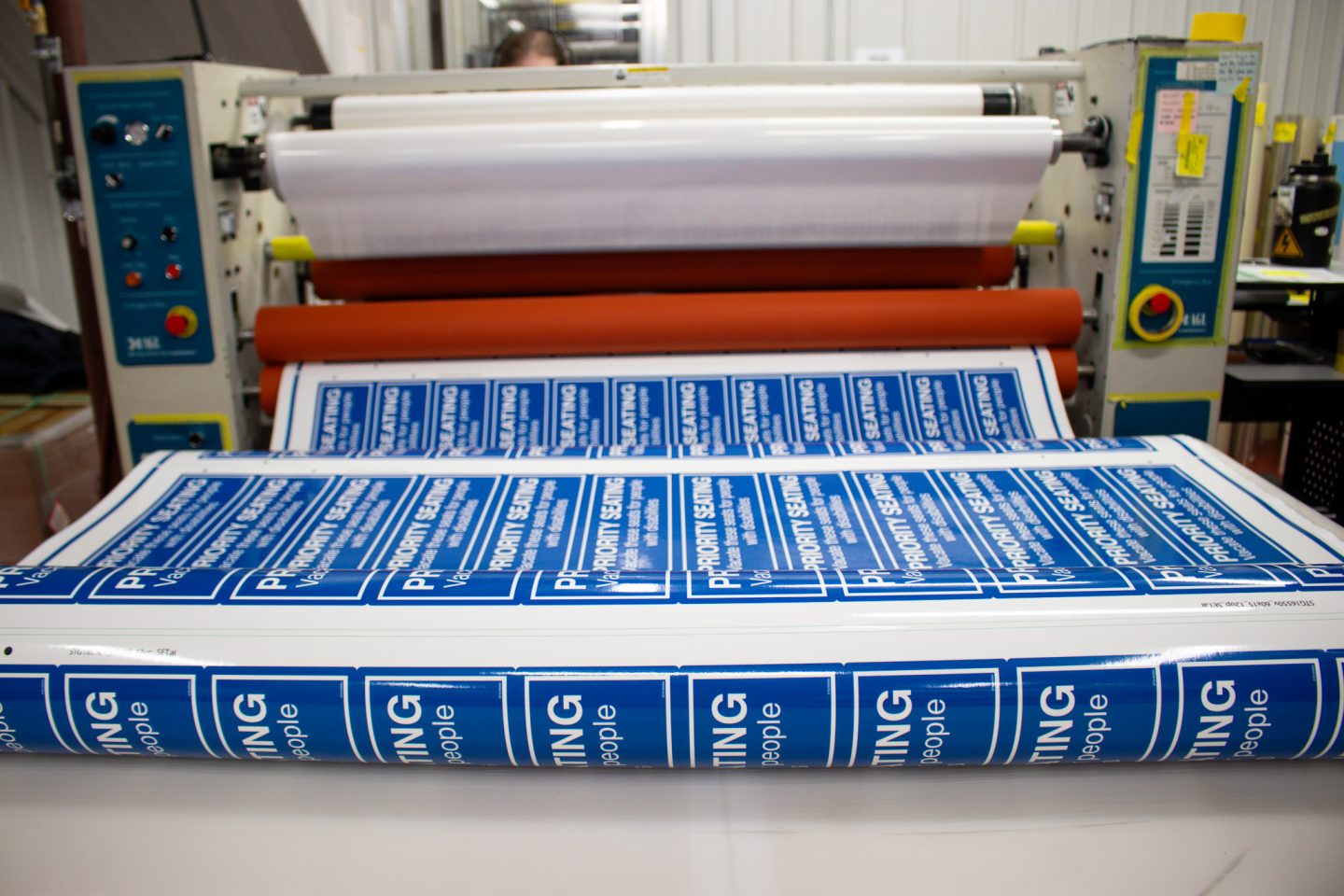A sheet of safety decals